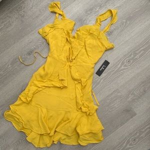 Lulu’s Ruffled Skater Dress - Yellow